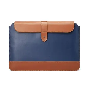 14-15.4 Inch Microfiber Notebook Liner Bag - Blue & Brown