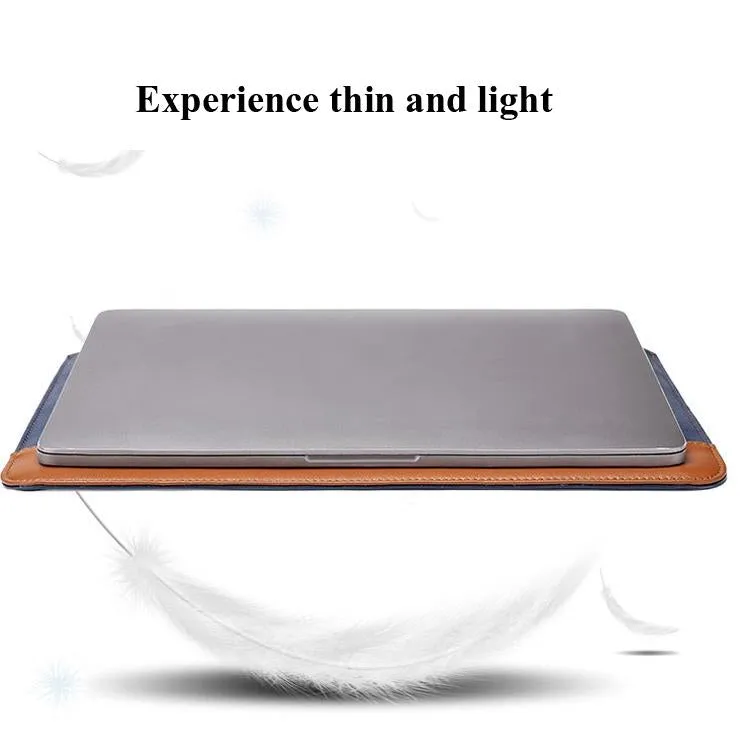 14-15.4 Inch Microfiber Notebook Liner Bag - Blue & Brown