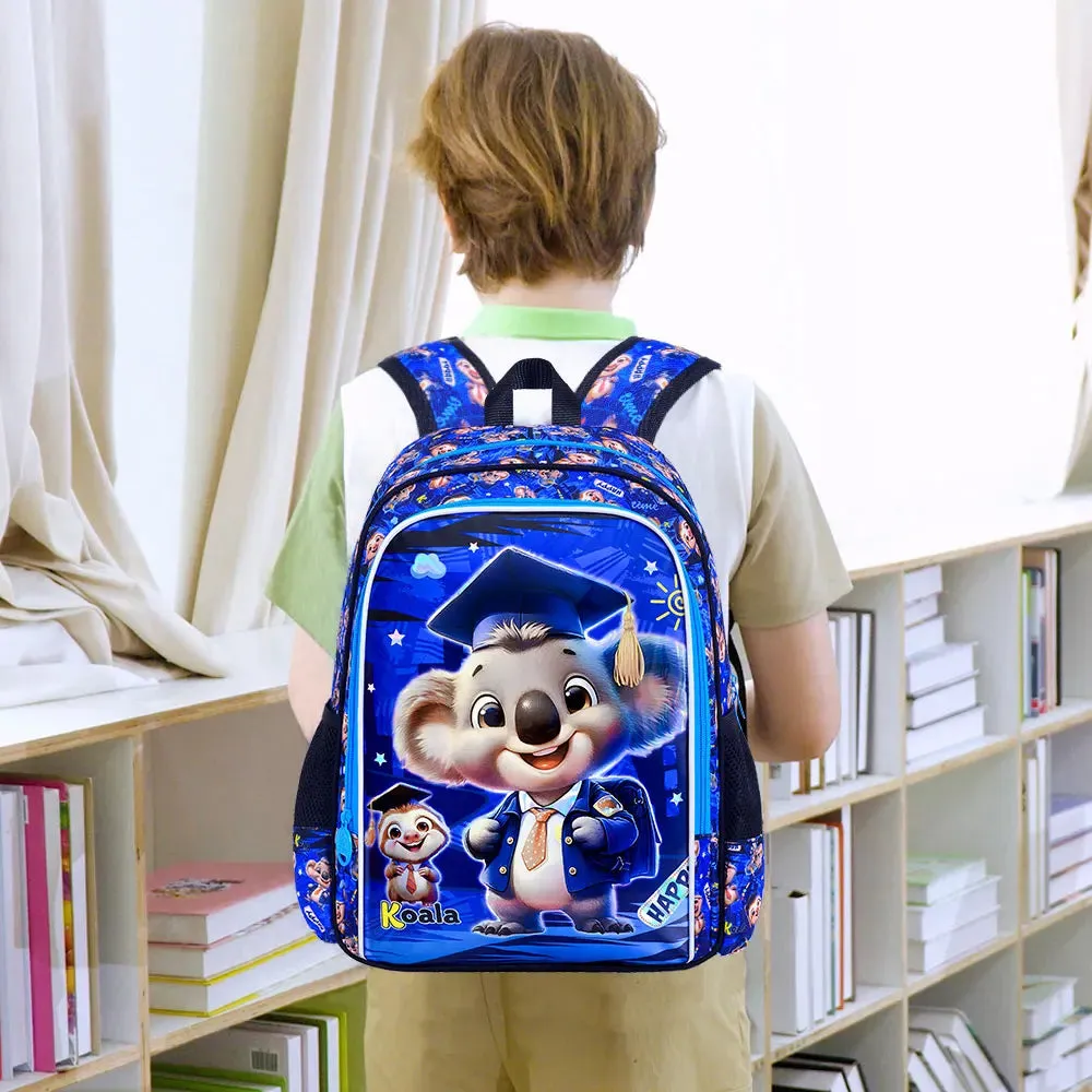 3 Piece Koala Backpack Set For Boys 16 Inch Bookbag Lunch Box Preschool To Elementary