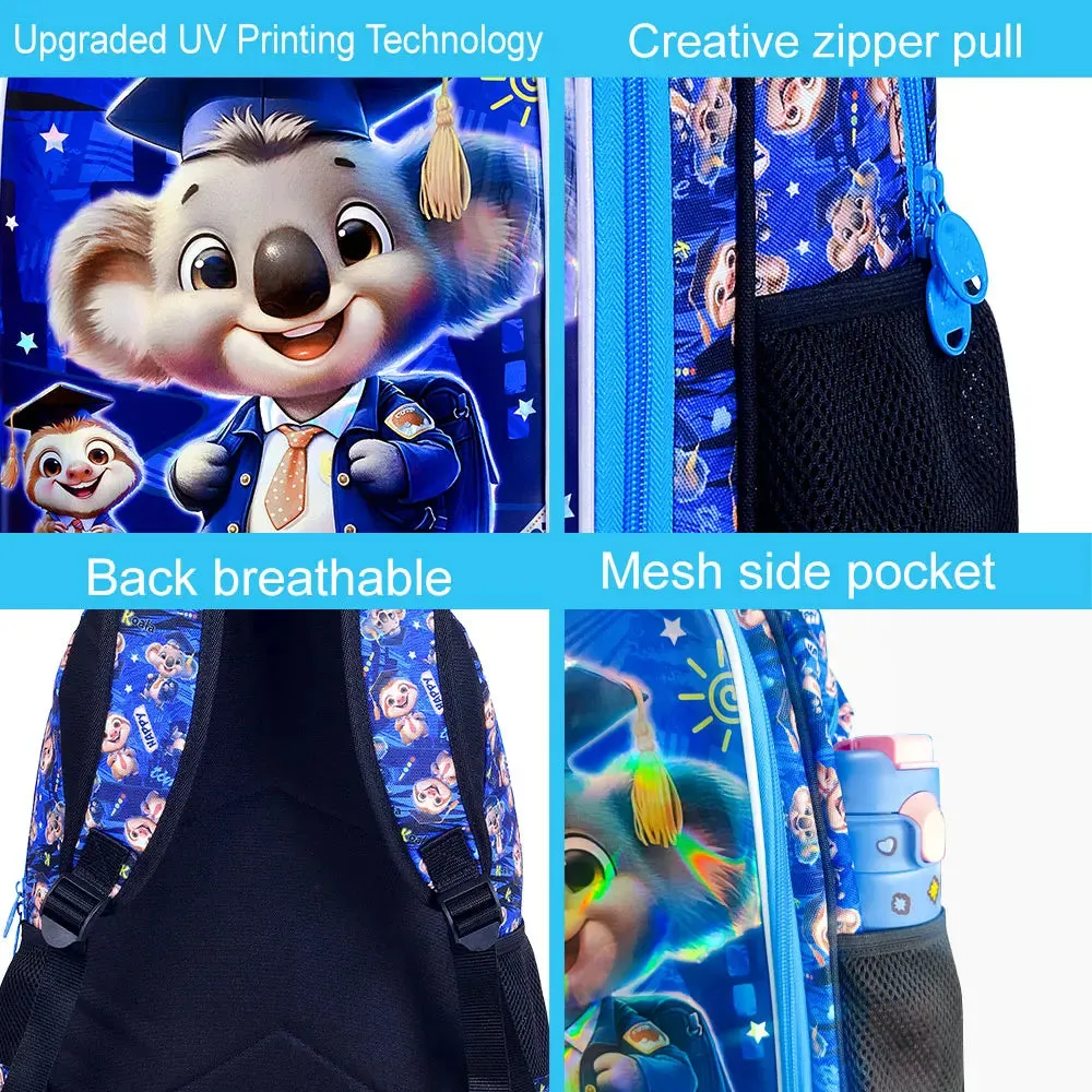 3 Piece Koala Backpack Set For Boys 16 Inch Bookbag Lunch Box Preschool To Elementary