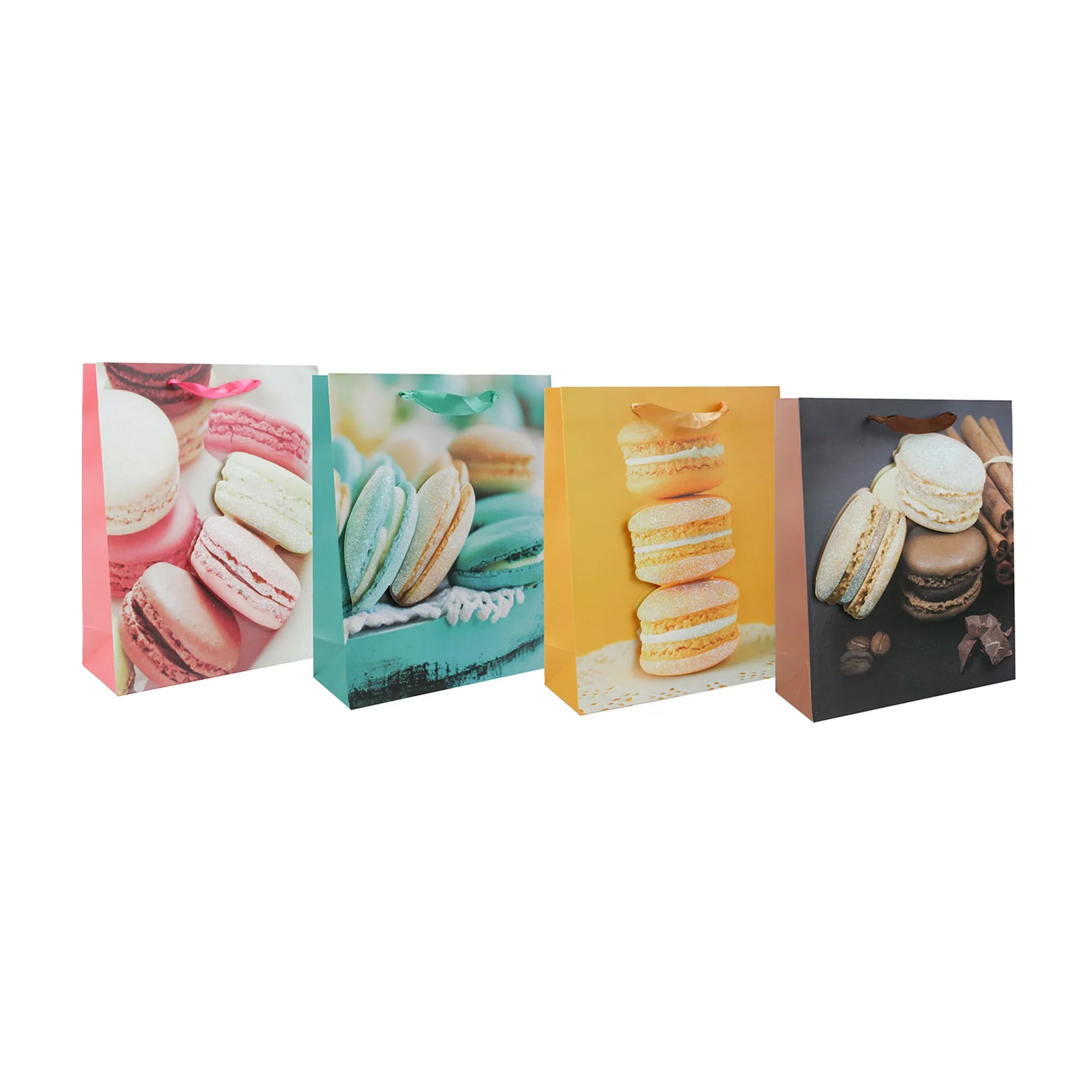 3D Macaron Print Gift Bags - Set Of 4 (Sizes Available)
