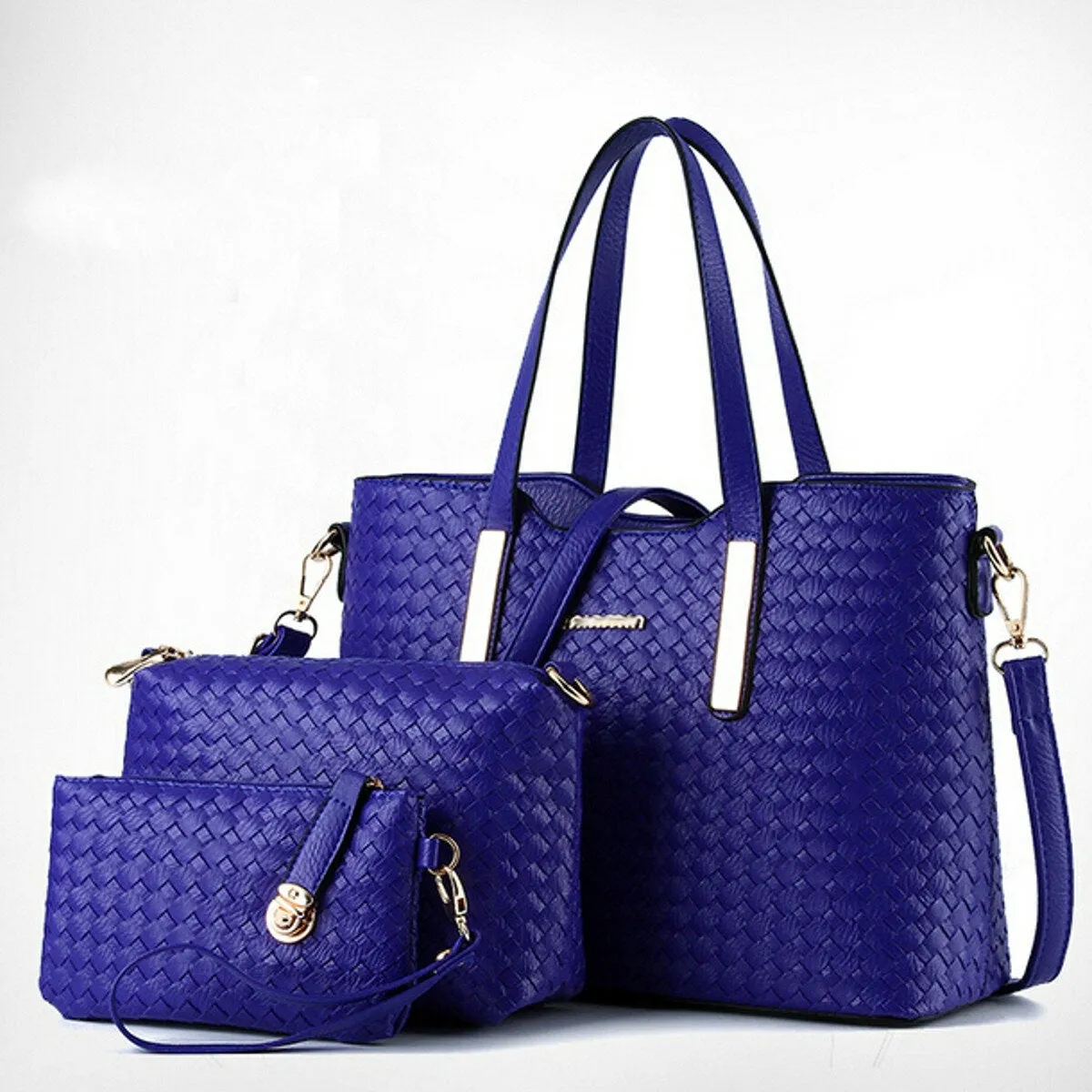 3pcs set women leather satchel handbag shoulder messenger crossbody bag