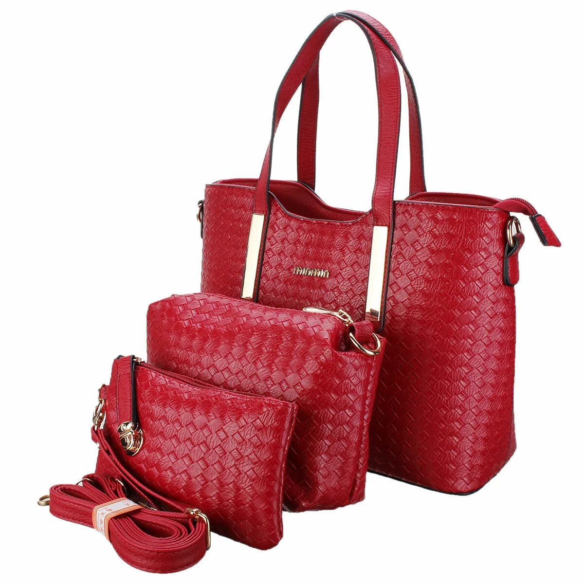 3pcs set women leather satchel handbag shoulder messenger crossbody bag
