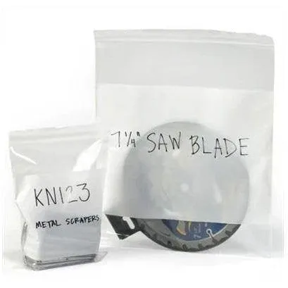 6 mil White Block Reclosable Bags - 9" x 12"