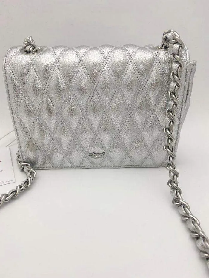 Abro Romby Silver Quilted Cross Body Bag 028840-14 S
