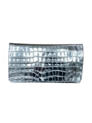 Abro S Metallic Silver Croc Clutch Bag 026951-21 0091