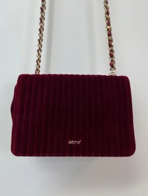 Abro T Velvet Burgundy & Gold Cross Body Bag 028657-93 0061