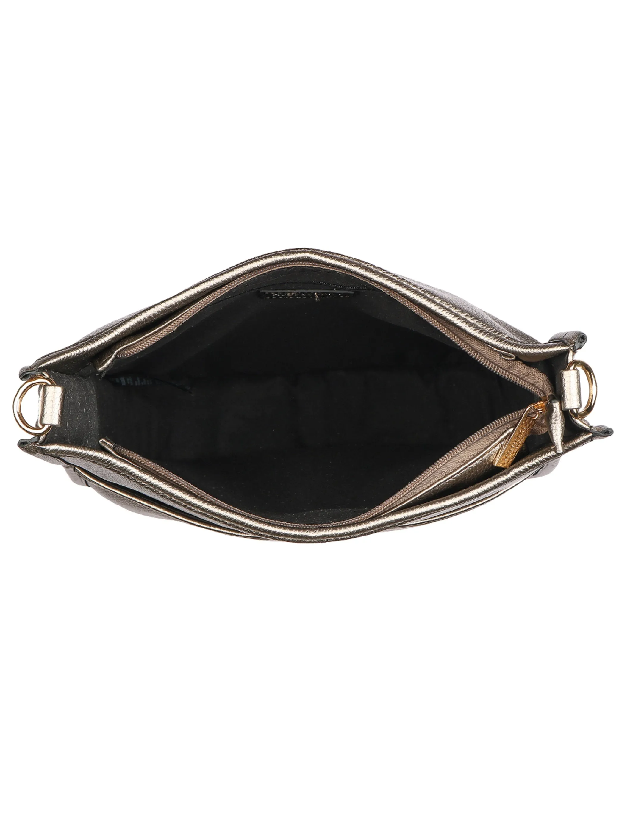 Accessorize London women's Faux Leather Gold Maci Large Messenger Sling bag