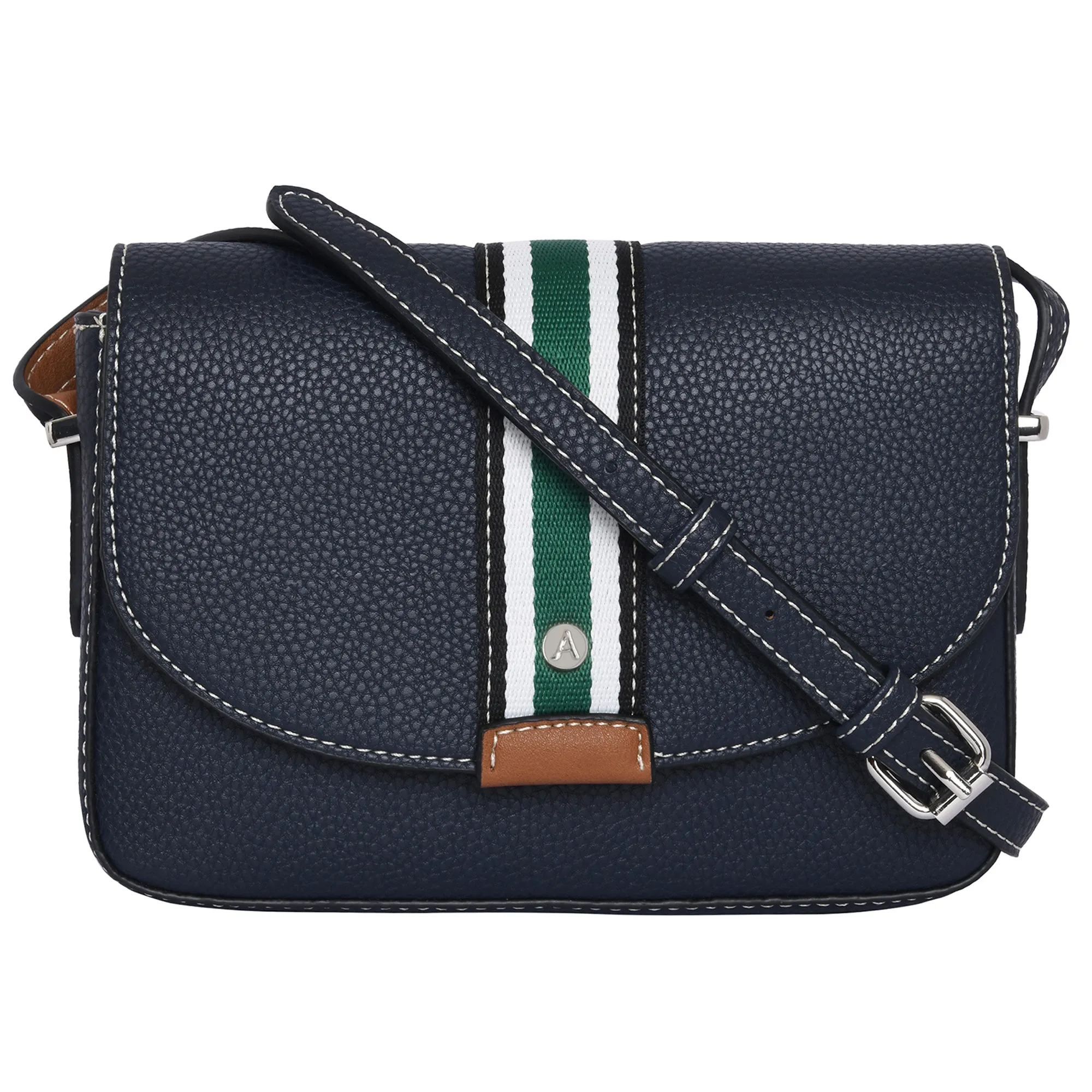Accessorize London Women's Faux Leather Navy Cambridge Sling Bag