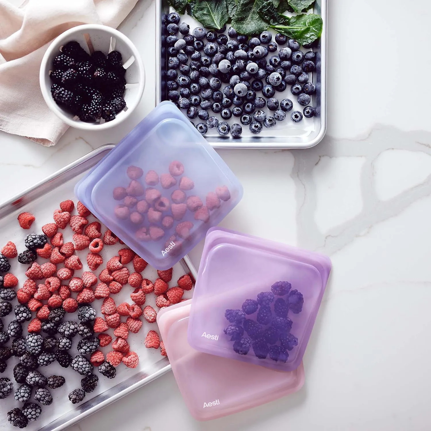 Aesti® Reusable silicone snack bags