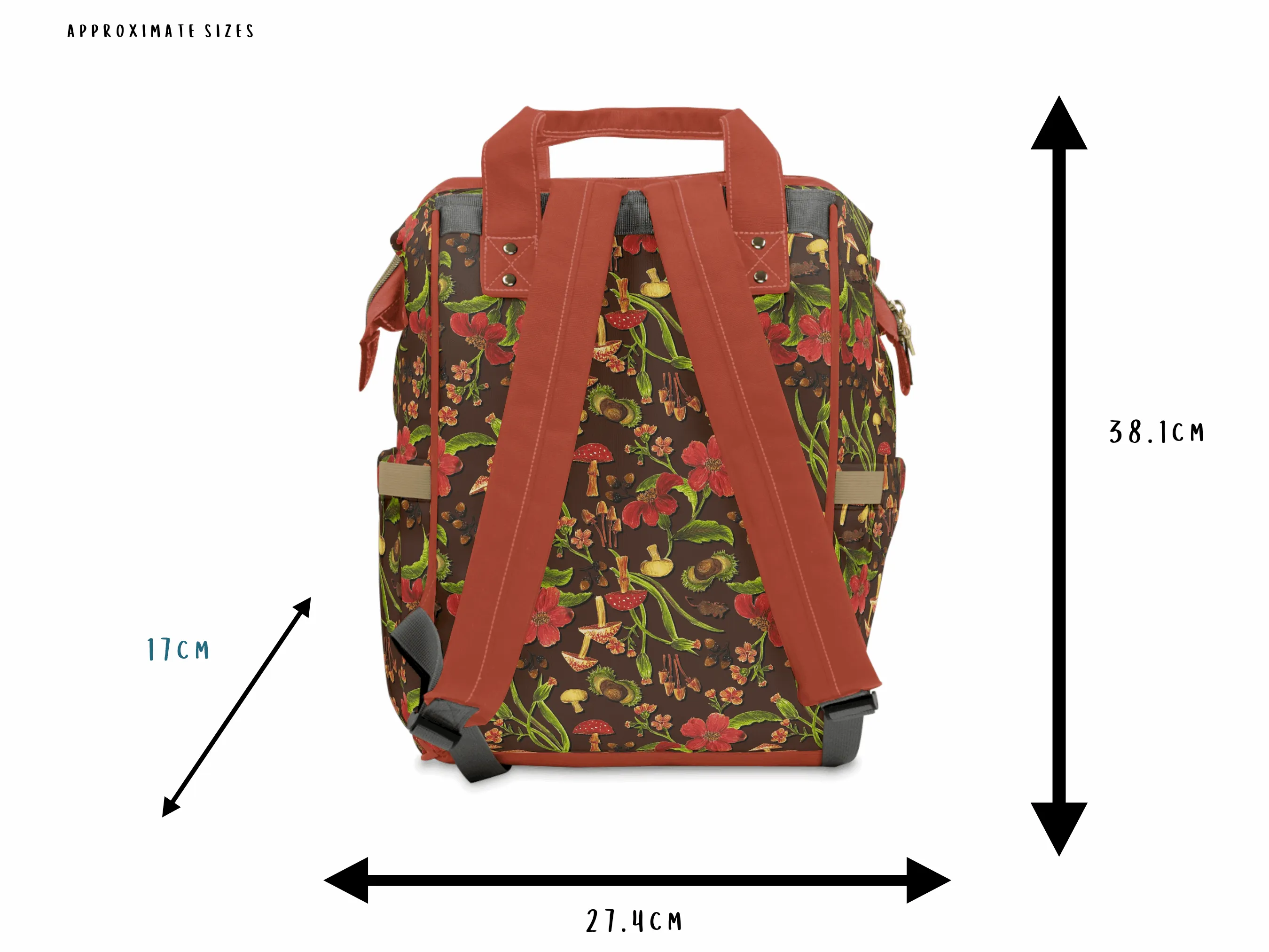 Autumn Mushrooms Multi-Function Baby Changing Backpack Bag - S(Mush)y