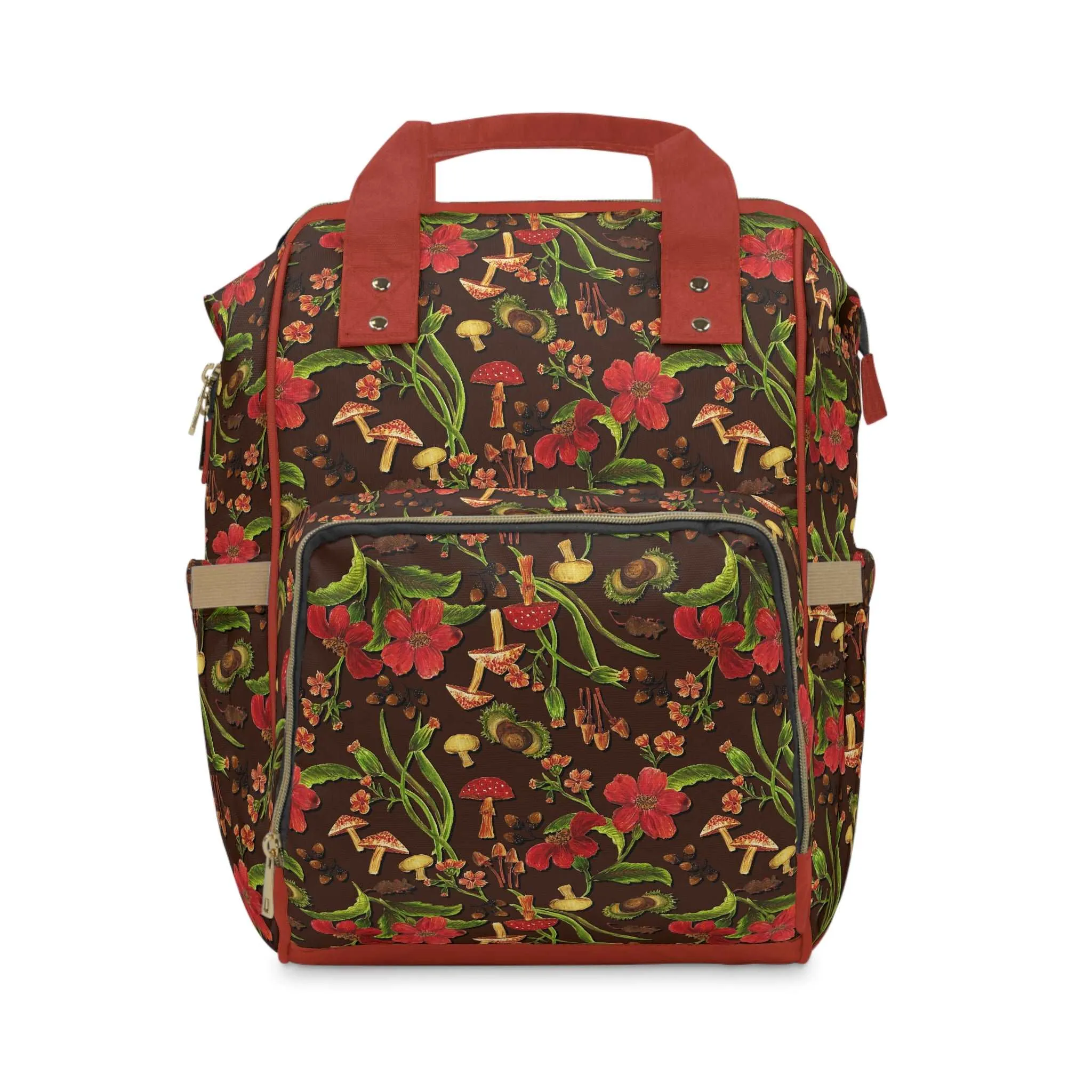 Autumn Mushrooms Multi-Function Baby Changing Backpack Bag - S(Mush)y
