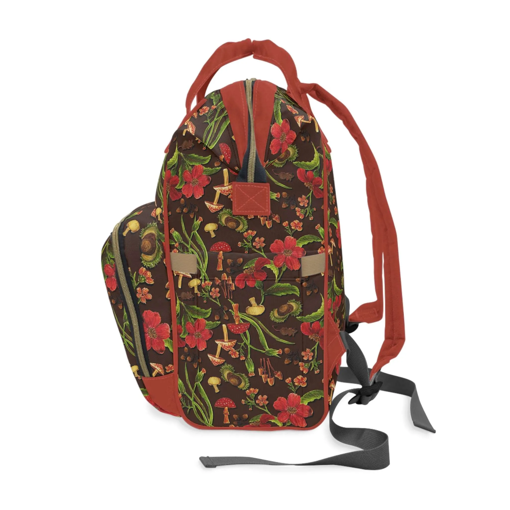 Autumn Mushrooms Multi-Function Baby Changing Backpack Bag - S(Mush)y