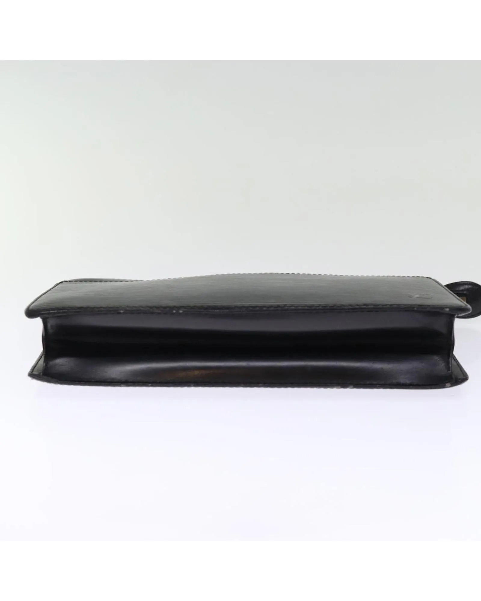 Black Epi Leather Clutch Bag with Surface Rubbing and Scratches