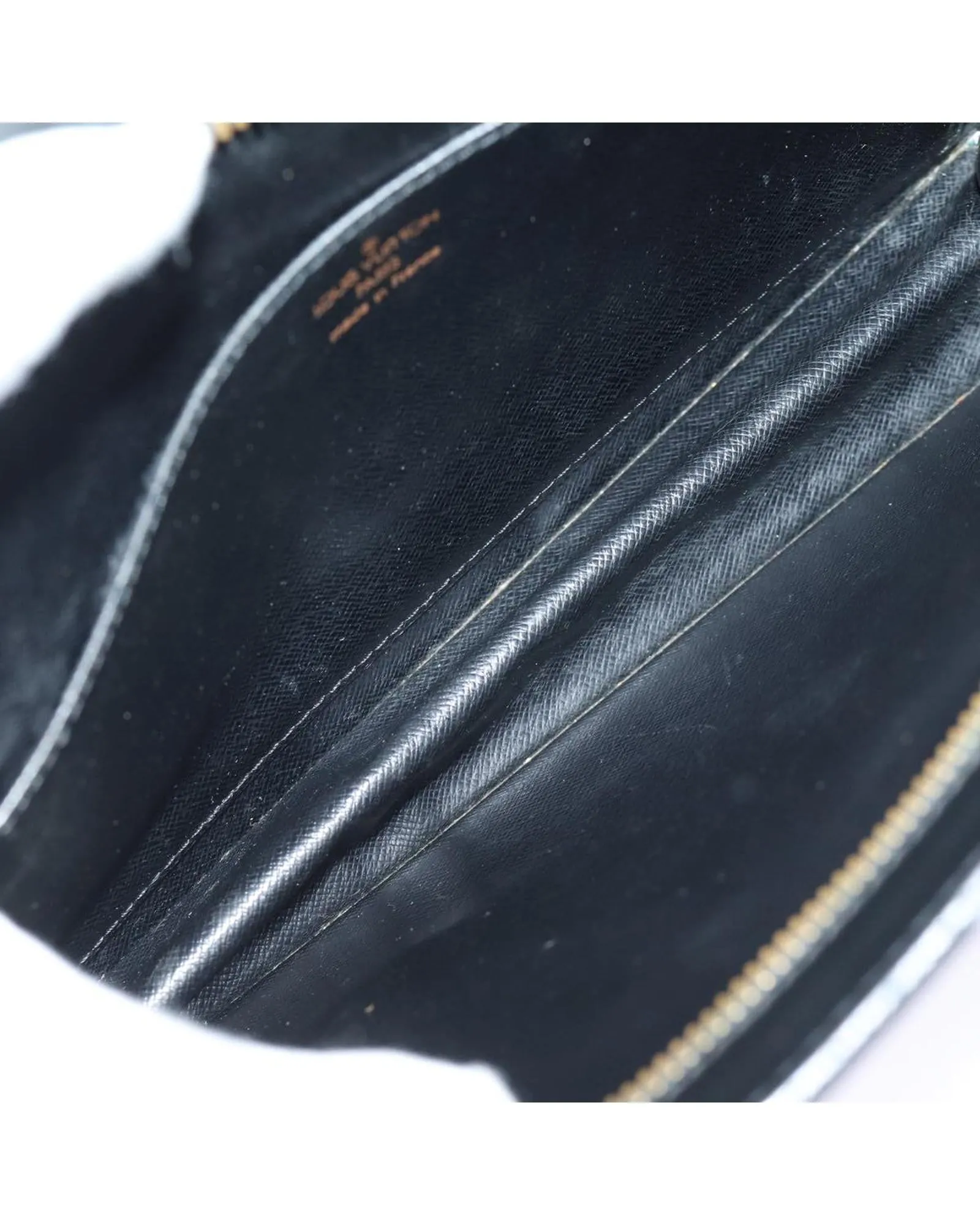 Black Epi Leather Clutch Bag with Surface Rubbing and Scratches