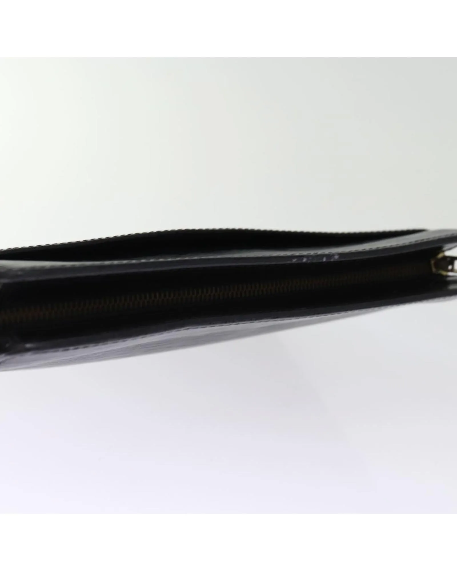 Black Epi Leather Clutch Bag with Surface Rubbing and Scratches