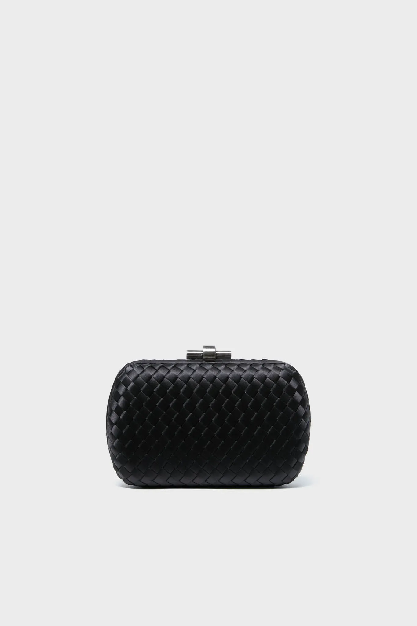 Black Evelyn Woven Clutch