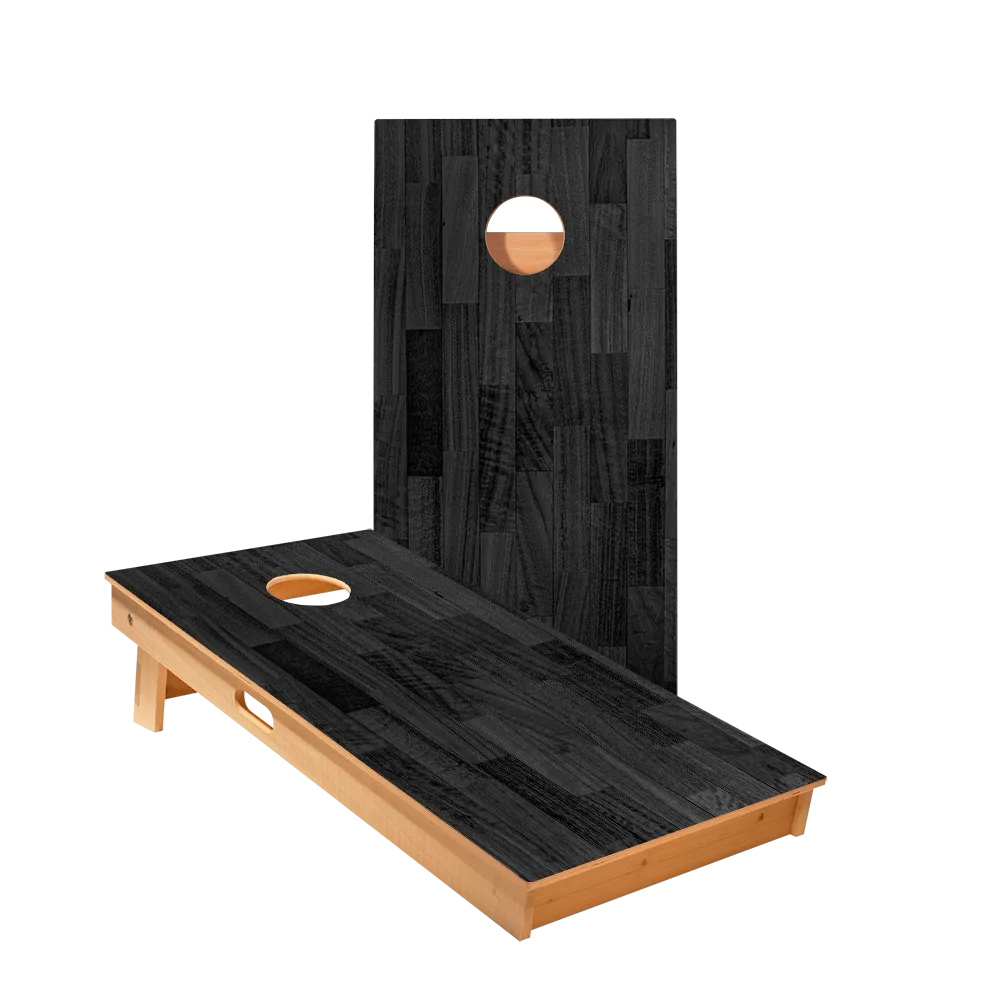 Black Small Panel Wood Star Cornhole Boards