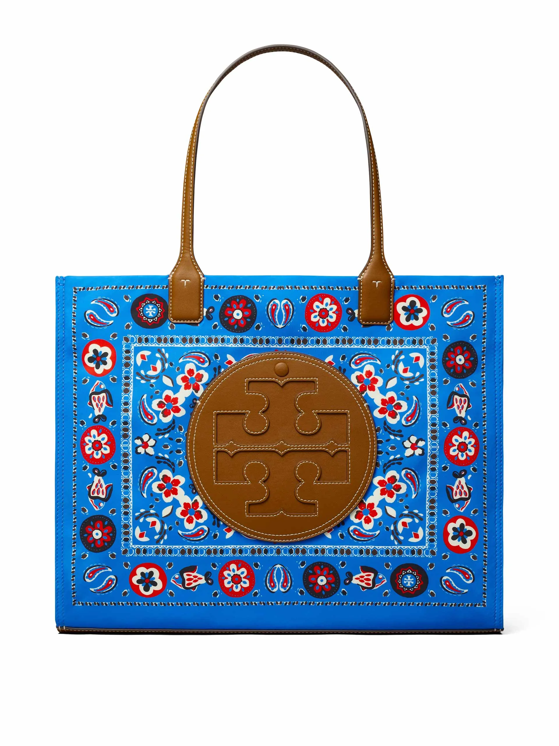 Blue printed tote bag