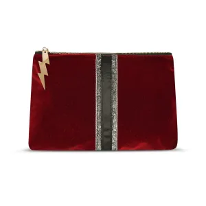 BURGUNDY VELVET CLUTCH BAG