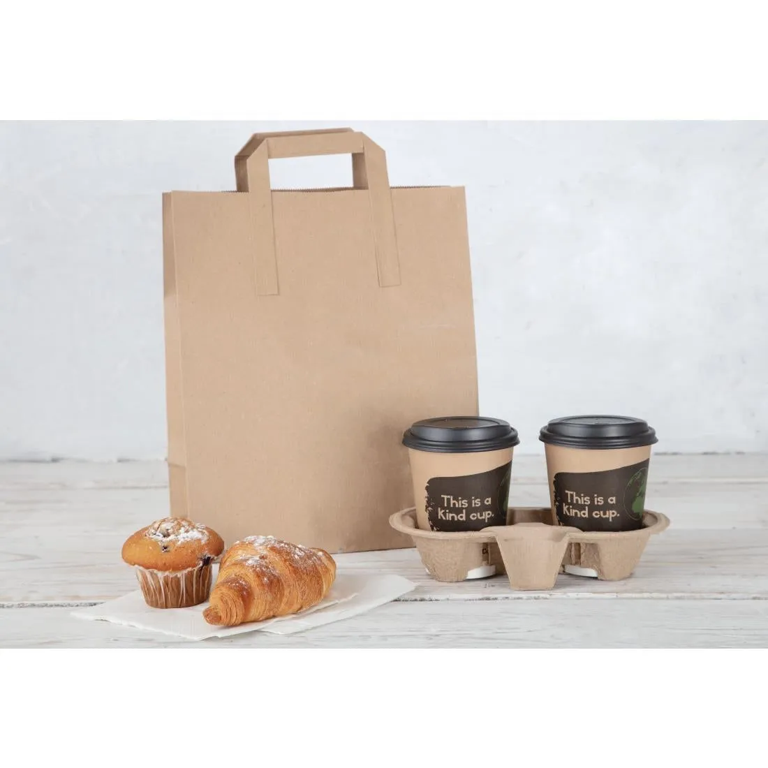 CF592 Fiesta Green Recycled Brown Paper Carrier Bags (Pack of 250)