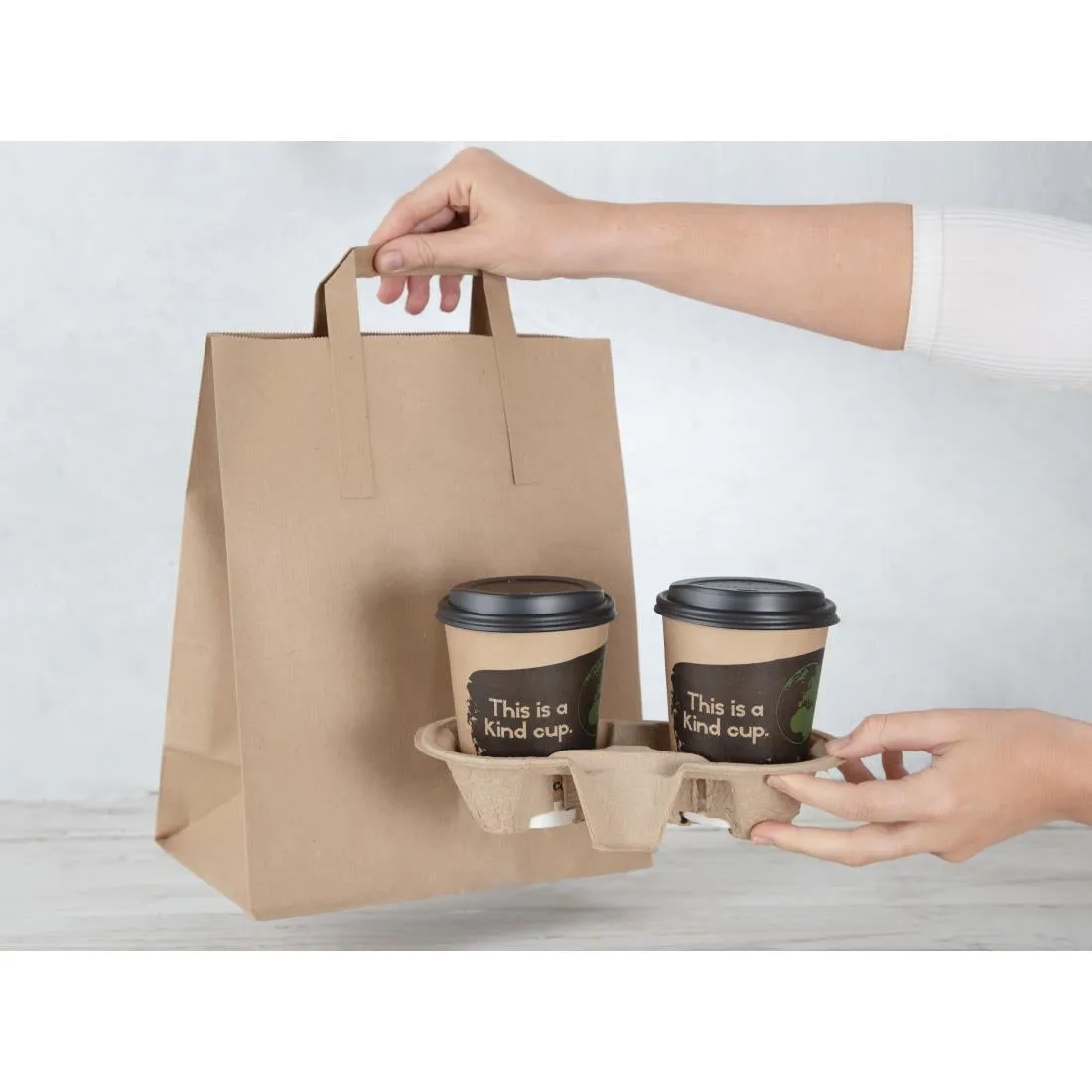CF592 Fiesta Green Recycled Brown Paper Carrier Bags (Pack of 250)