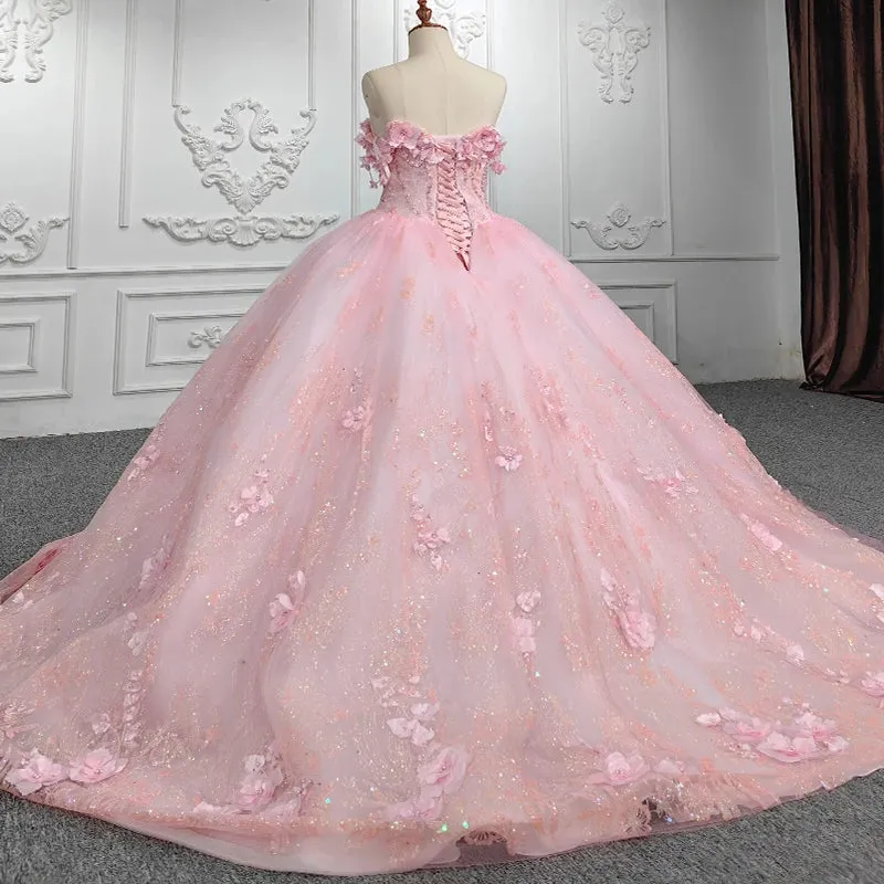 Charming Sweetheart Ball Gown Off-the-shoulder Beading Evening Party Dresses