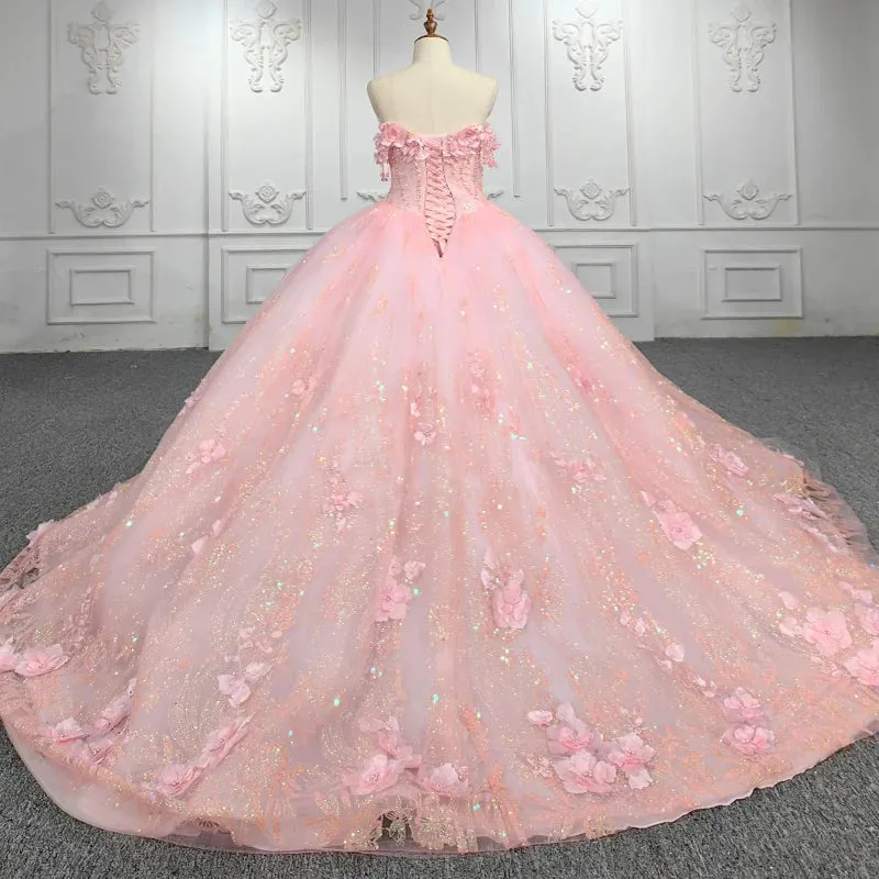 Charming Sweetheart Ball Gown Off-the-shoulder Beading Evening Party Dresses