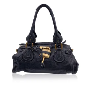 Chloe Black Leather Paddington Tote Medium Satchel Bag