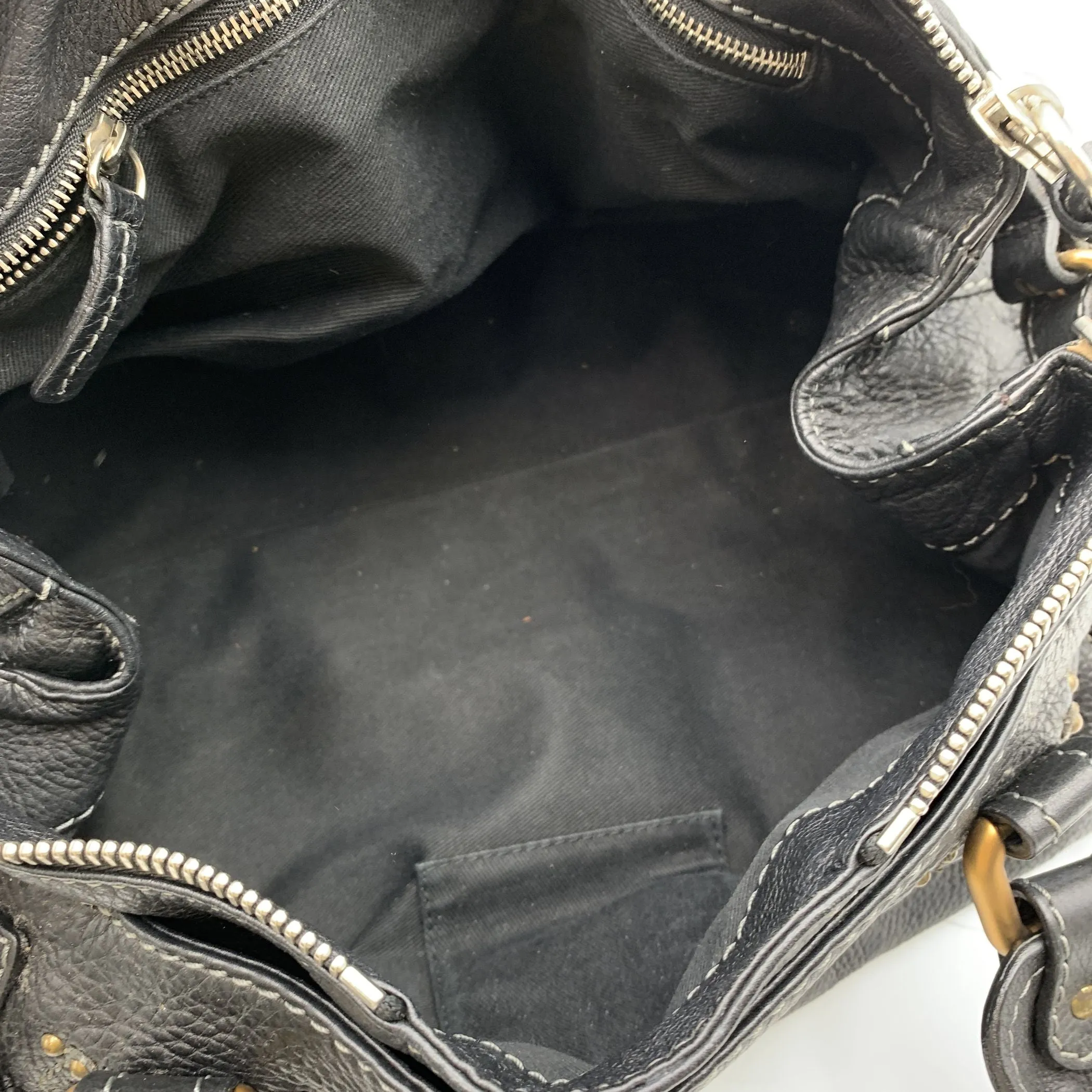 Chloe Black Leather Paddington Tote Medium Satchel Bag