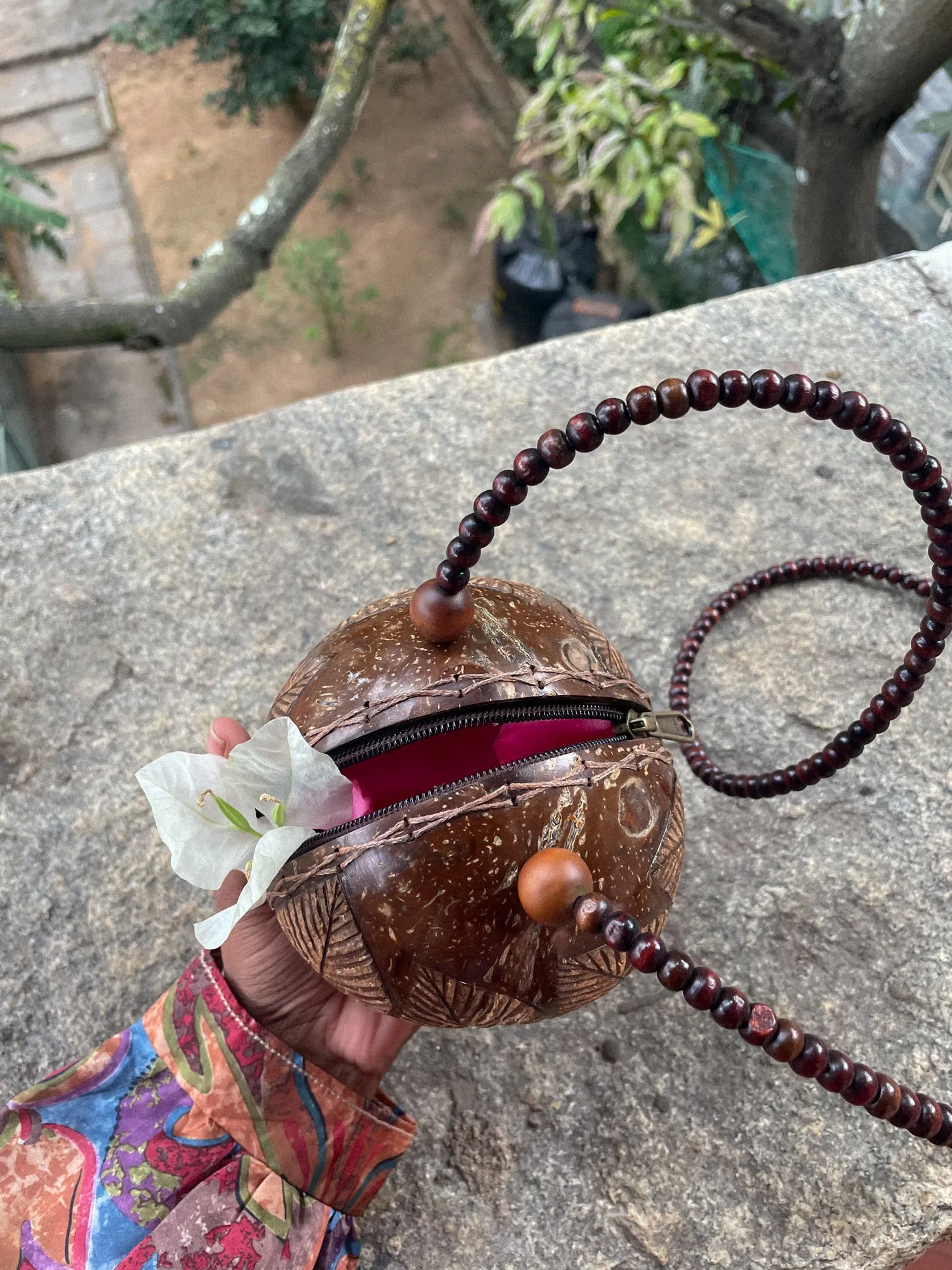 Circular Criss-Cross Carved Coconut Mini