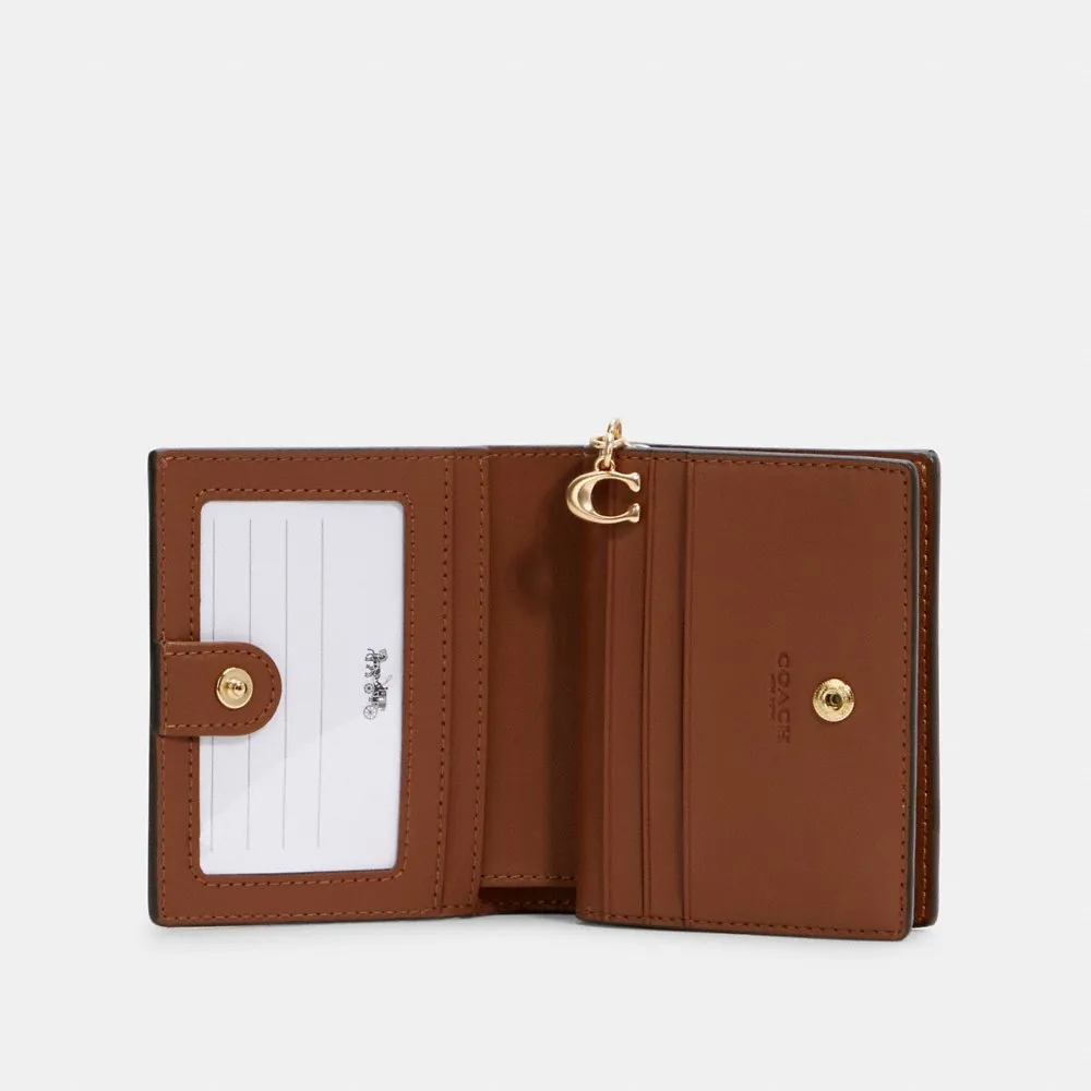 Coach Snap Wallet In Signature Canvas Khaki - C3309