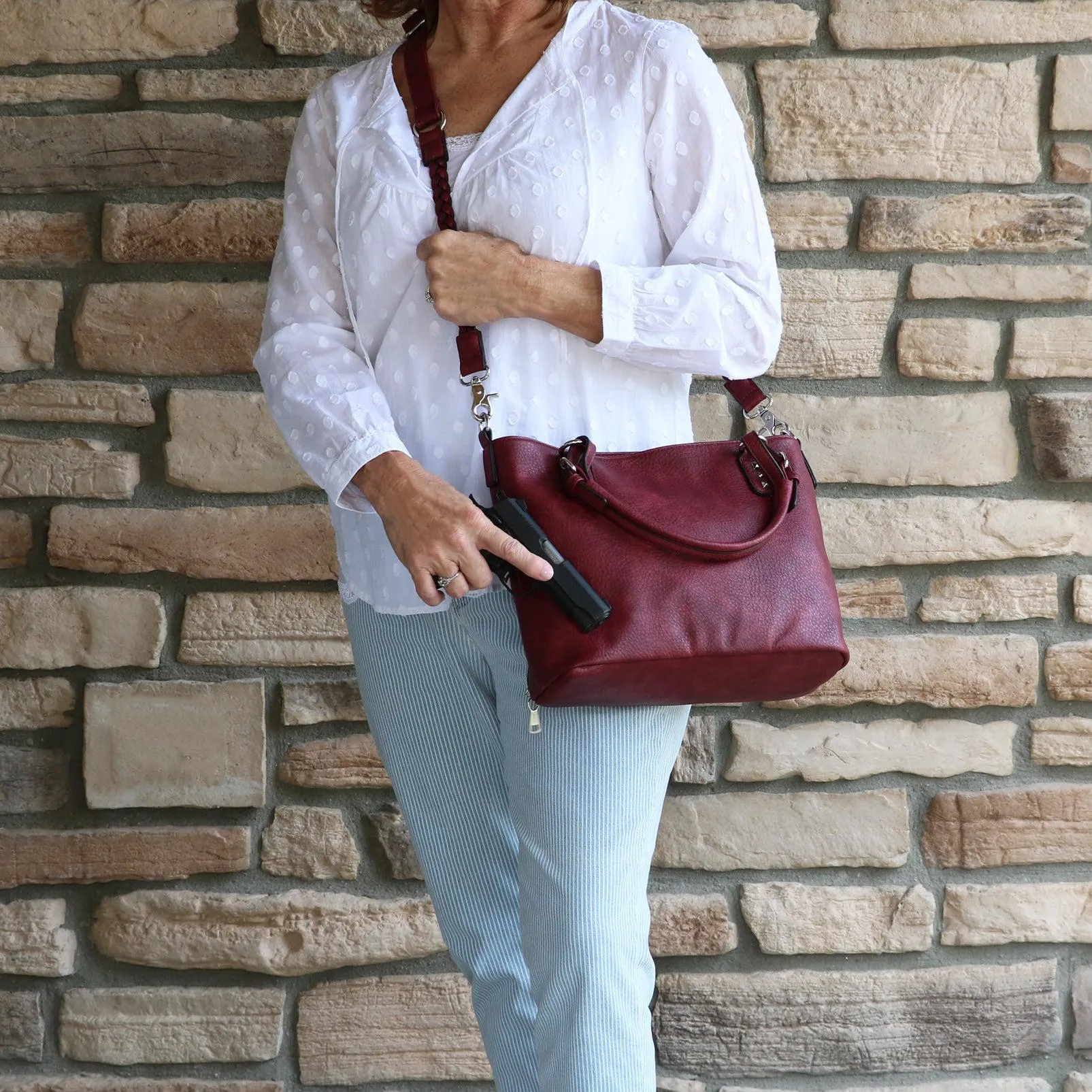 Ella Braided Concealed-Carry Satchel