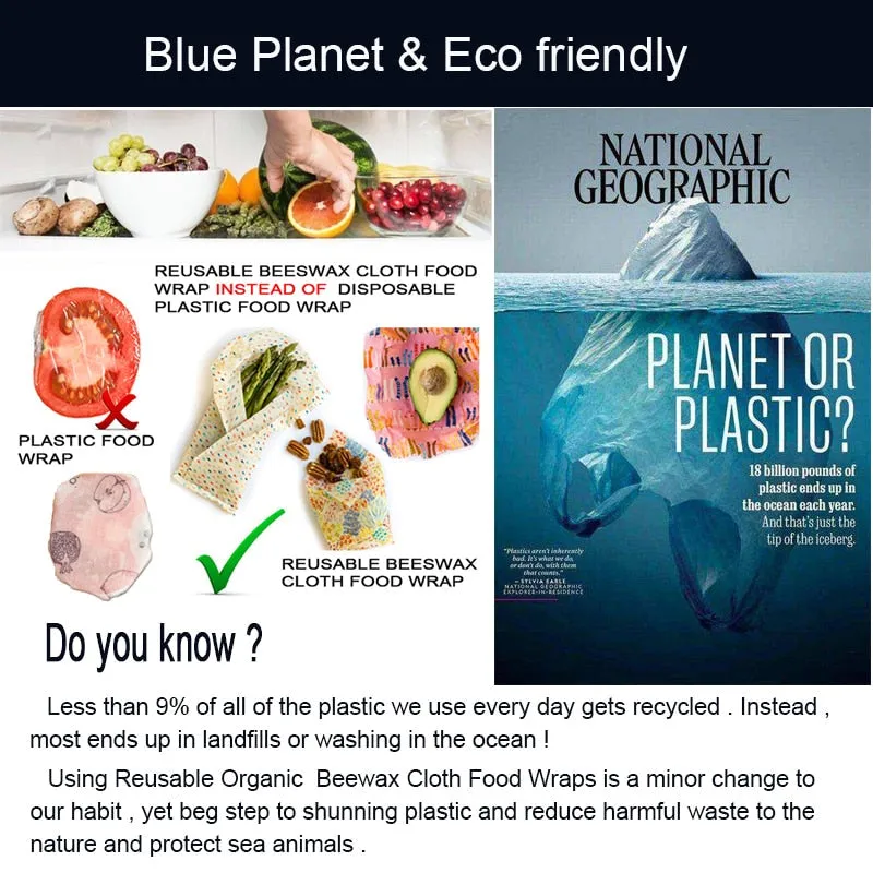 Food Fresh Keeping Storage Organic Beeswax Wrap