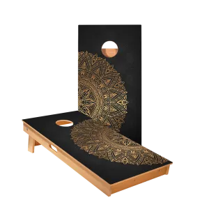Golden Mandala Star Cornhole Boards