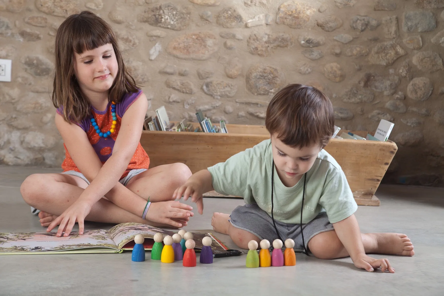Grapat Colorful Nins Wooden Peg People
