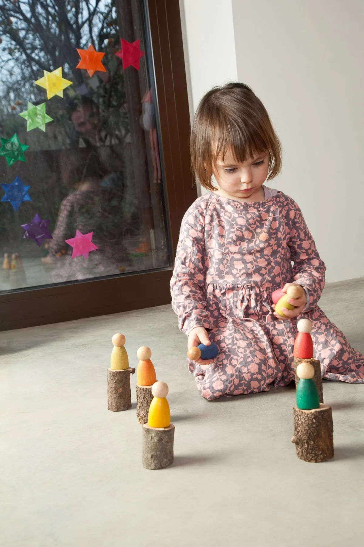 Grapat Colorful Nins Wooden Peg People