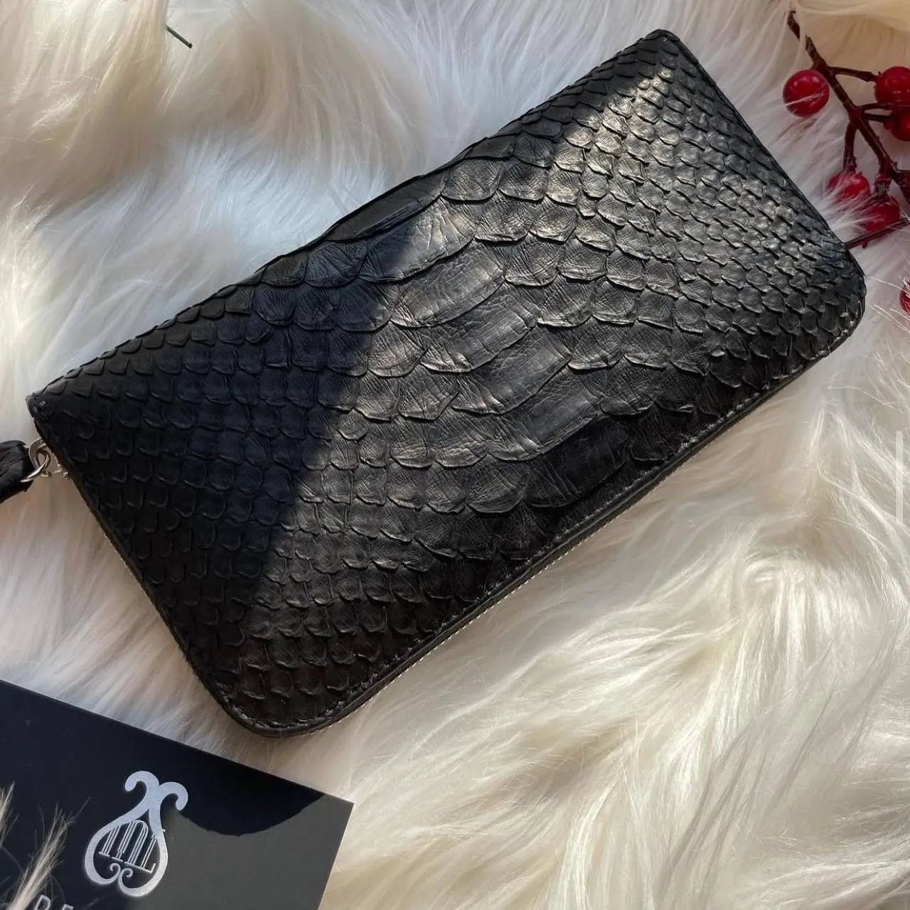Handmade Natural Phyton Leather Clutch