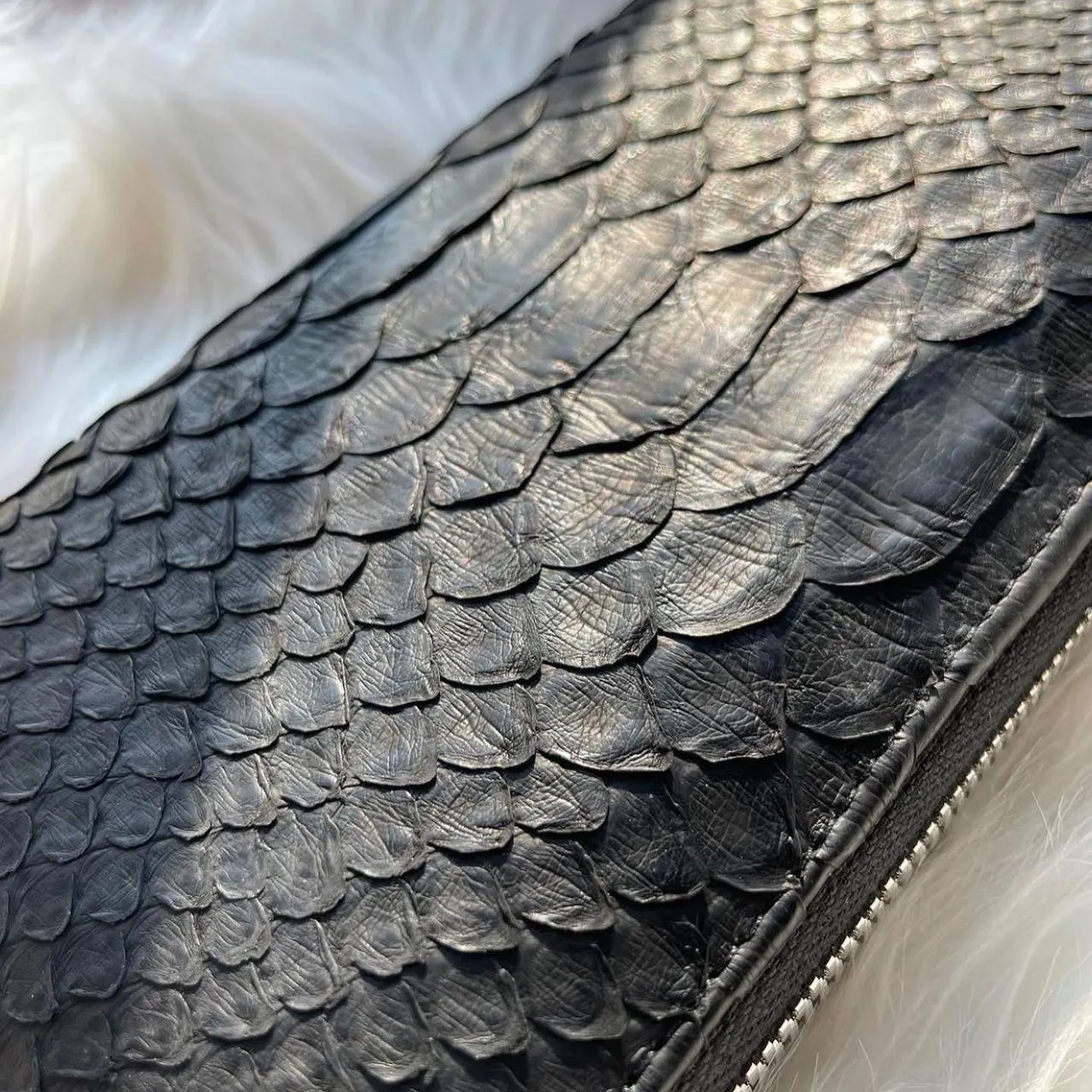 Handmade Natural Phyton Leather Clutch