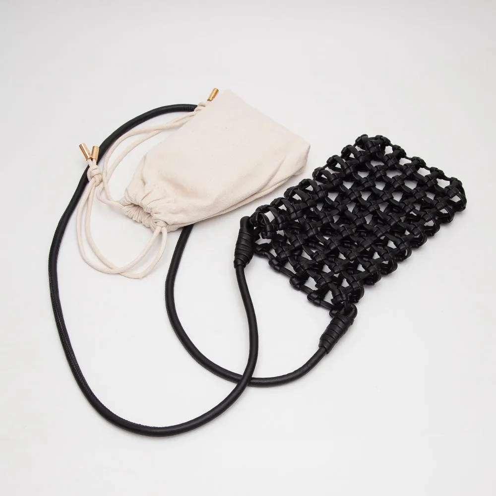 iLLASPARKZ Faux Leather Mini Woven Crossbody Bag