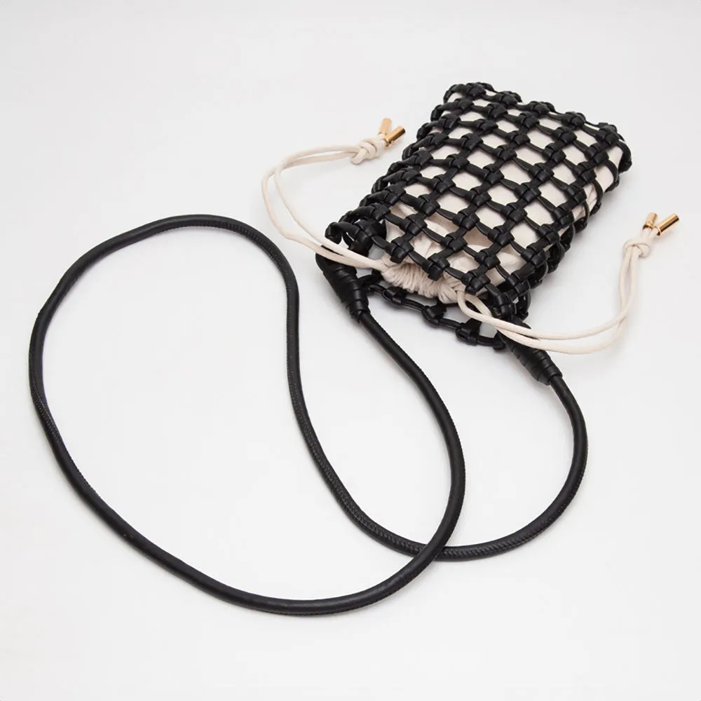 iLLASPARKZ Faux Leather Mini Woven Crossbody Bag
