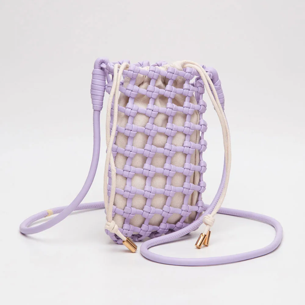 iLLASPARKZ Faux Leather Mini Woven Crossbody Bag