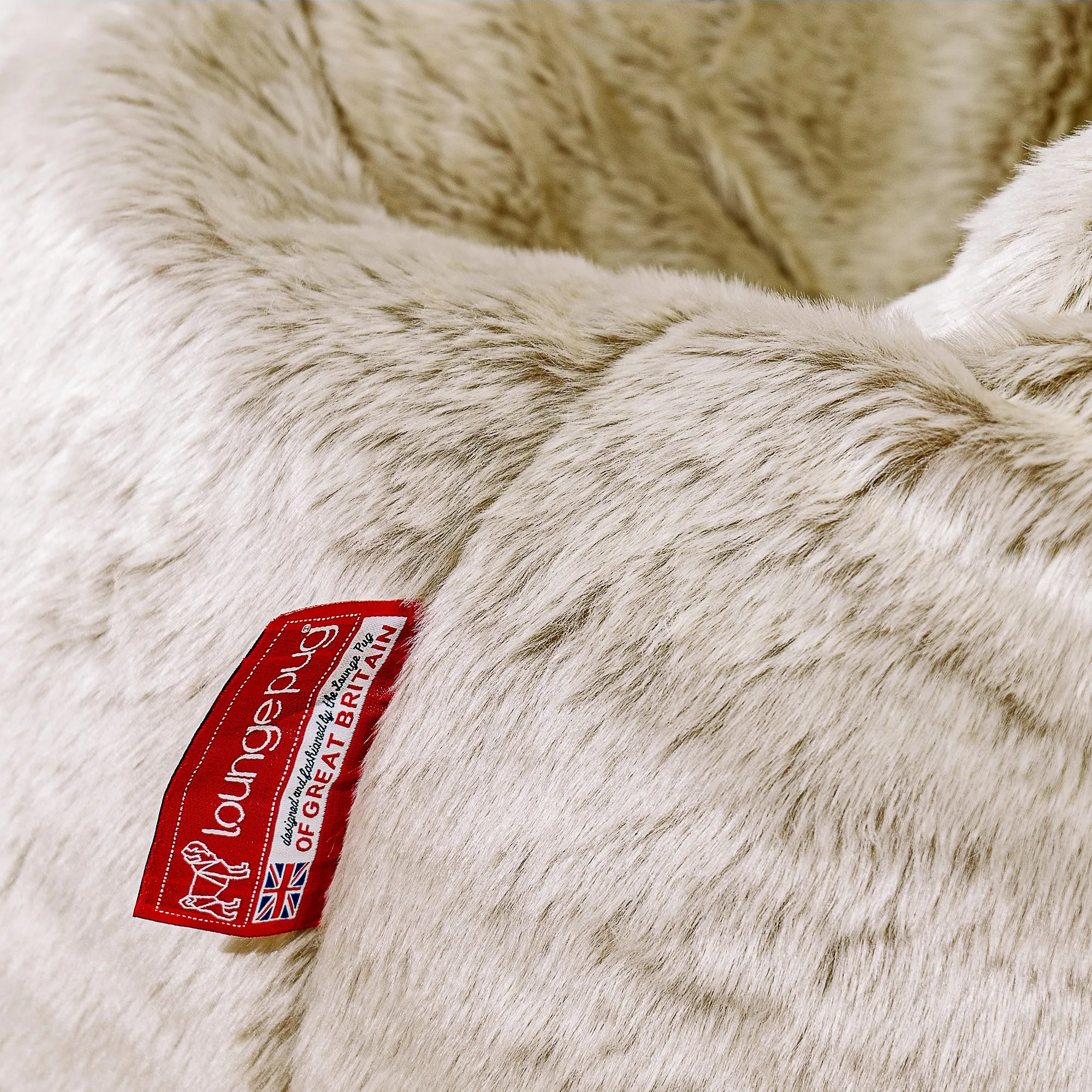 Josephine Sofa Bean Bag - Fluffy Faux Fur Rabbit Golden Brown