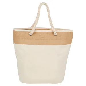 Jute Accent 12oz Cotton Canvas Rope Tote
