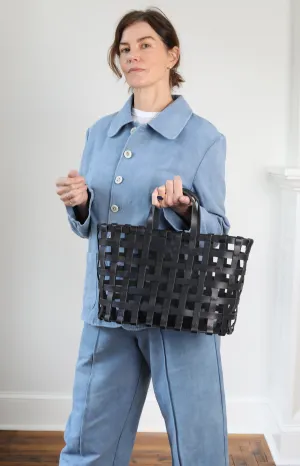 Large Black Basket Bag