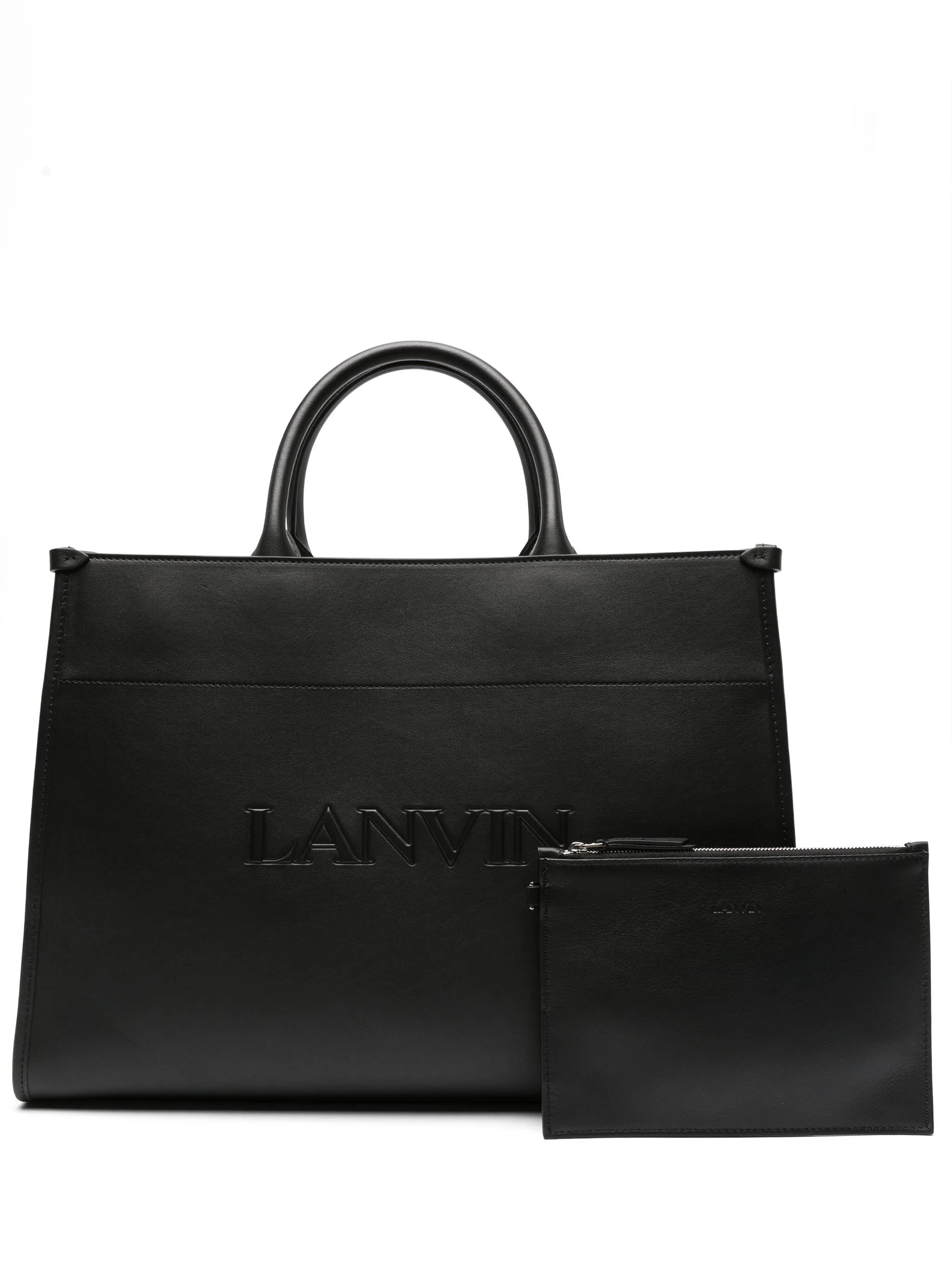 Logo-Embossed Leather Tote Bag