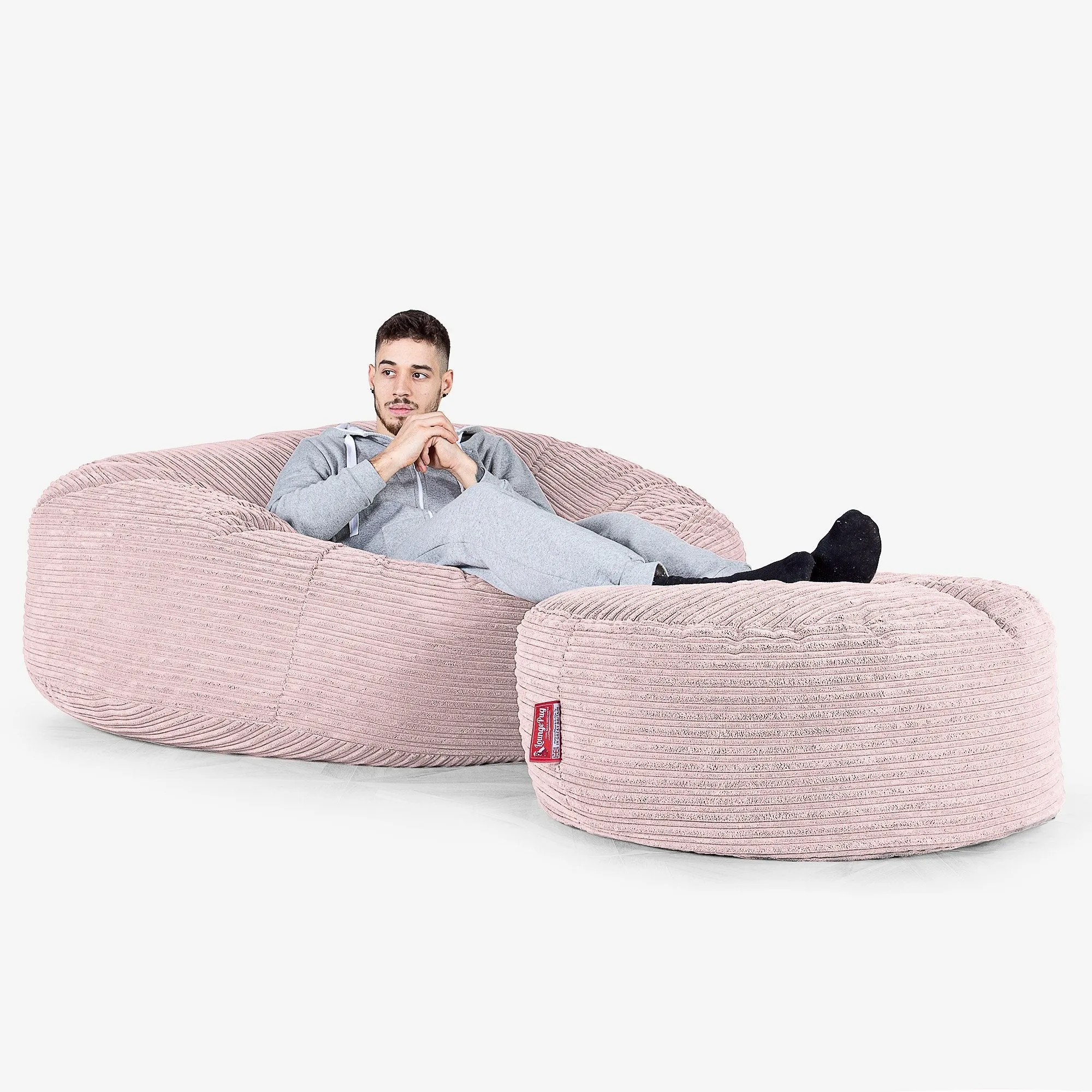 Mega Mammoth Bean Bag Sofa - Cord Blush Pink