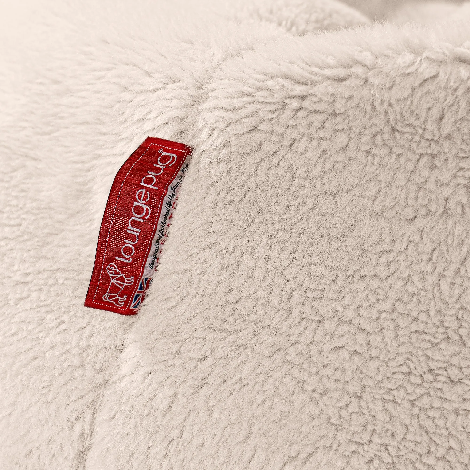 Mega Mammoth Bean Bag Sofa - Teddy Faux Fur Cream