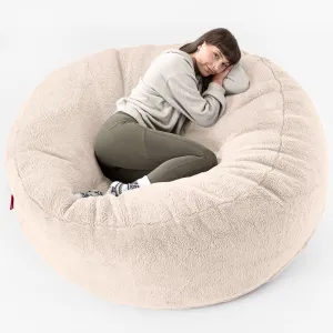 Mega Mammoth Bean Bag Sofa - Teddy Faux Fur Cream