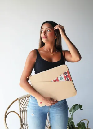 Mexico Embroidered Laptop Sleeve Cream